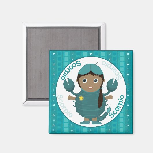 Scorpio Girl Character Magnet (Vorderseite/Rückseite)