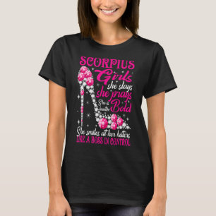 Scorpio Girl wie ein Boss in der Kontrolle Diamant T-Shirt