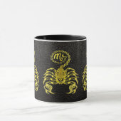Scorpio Gold auf Leder Tasse (Zentrum)