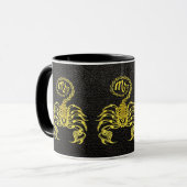 Scorpio Gold auf Leder Tasse (Vorderseite Links)