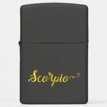 Scorpio Gold Lettering Zippo Lighter