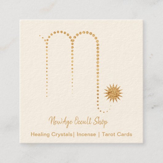 Scorpio Gold Sparkone Quadratische Visitenkarte (Vorderseite)