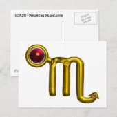 SCORPIO / GOLD ZODIAC BIRTHDAY JEWEL POSTKARTE (Vorne/Hinten)