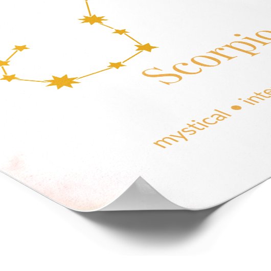Scorpio Gold Zodiac Wall Art – Celestial Constella Poster (Ecke)