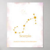Scorpio Gold Zodiac Wall Art – Celestial Constella Poster (Vorne)