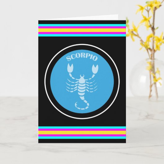 Scorpio-Grußkarte Karte (Gelbe Blume)