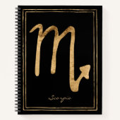 Scorpio Hammergoldstylisierte Astrologie Symbol Notizblock (Vorderseite)