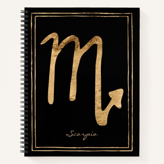 Scorpio Hammergoldstylisierte Astrologie Symbol Notizblock (Vorderseite)