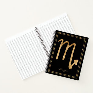 Scorpio Hammergoldstylisierte Astrologie Symbol Notizblock