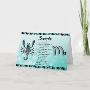 Scorpio Happy Birthday Card Karte