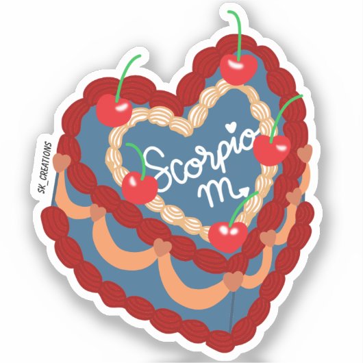Scorpio Herzkuchen Aufkleber (Vorderseite)