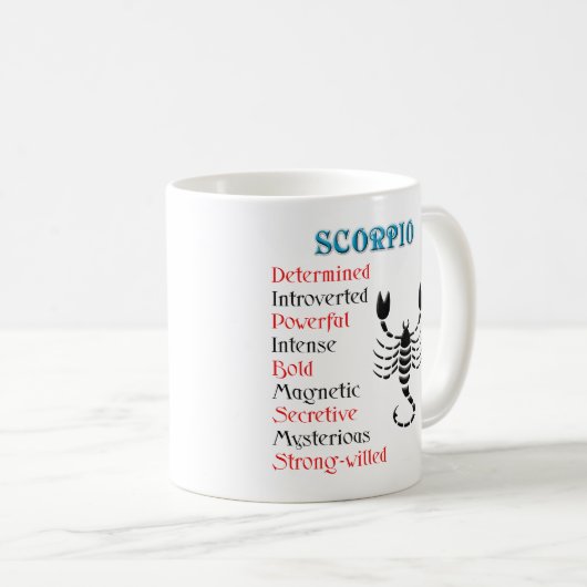 Scorpio Horoscope Zodiac-Zeichen Kaffeetasse (VorderseiteRechts)