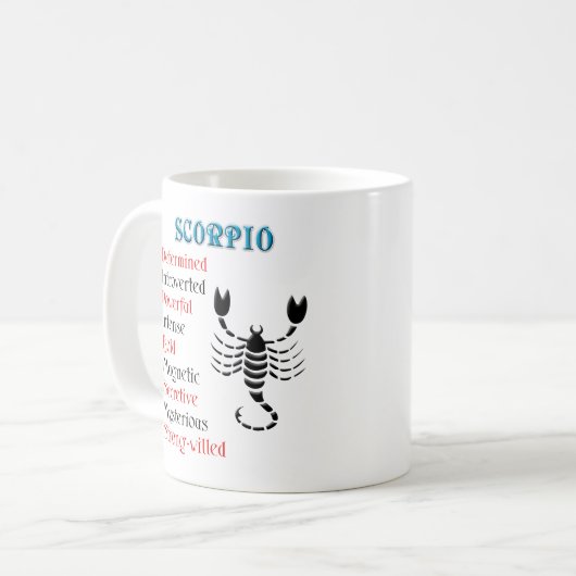 Scorpio Horoscope Zodiac-Zeichen Kaffeetasse (Vorderseite Links)