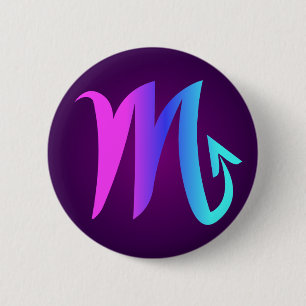 Scorpio Horoskop Sign Pink Blue Aqua Lila Button