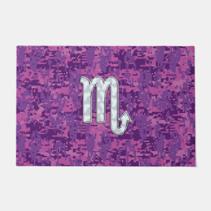 Scorpio Horoskop-Zeichen auf rosa Camouflage Fußmatte