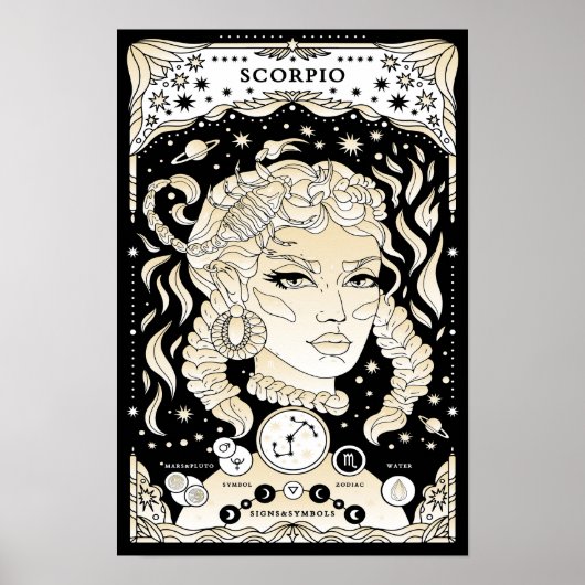 Scorpio Intense and Mysterious - Astrologie Poster (Vorne)