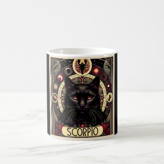 Scorpio Intense Cat Zodiac Kaffeetasse (Mittel)