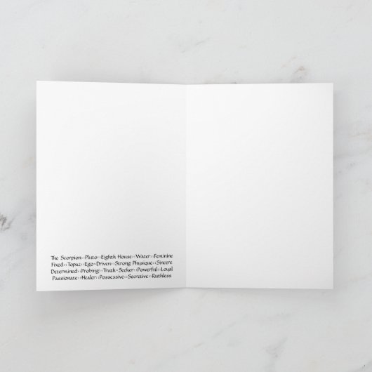 Scorpio Khamsa Note Card Karte (Innenseite)