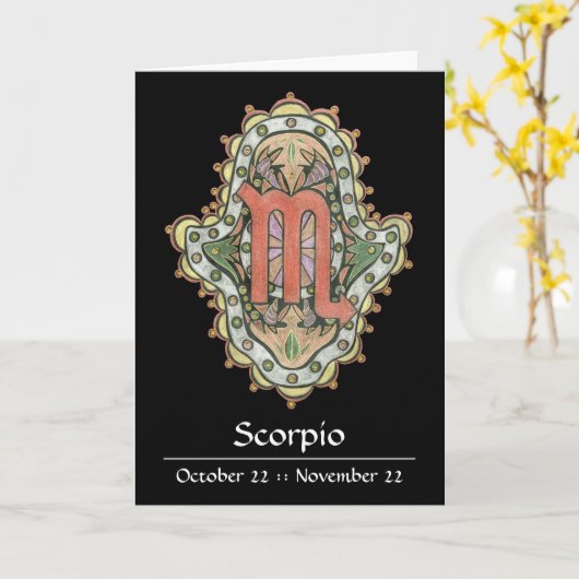 Scorpio Khamsa Note Card Karte (Gelbe Blume)
