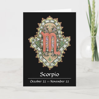 Scorpio Khamsa Note Card Karte