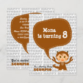 Scorpio Kinder Party Einladung (Vorne/Hinten)