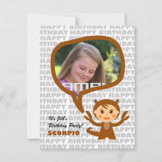 Scorpio Kinder Party Einladung mit Foto