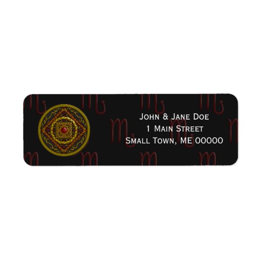 Scorpio Mandala Adressetikett (Vorne)