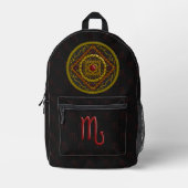 Scorpio Mandala Bedruckter Rucksack (Vorderseite)