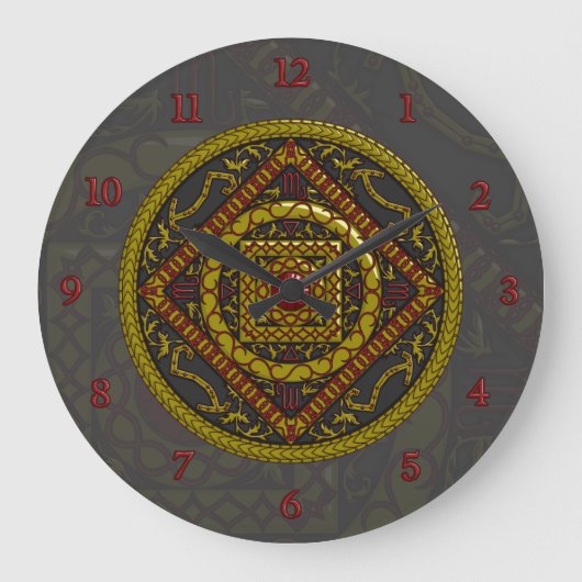 Scorpio Mandala Clock Große Wanduhr (Vorderseite)