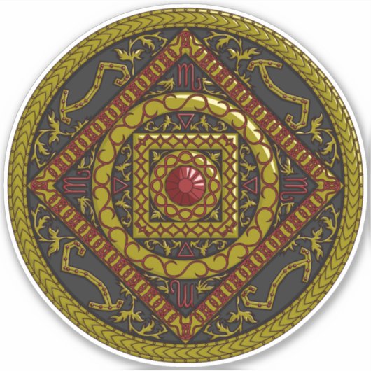 Scorpio Mandala Contour Sticker (Vorderseite)
