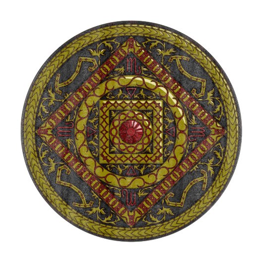 Scorpio Mandala Glas Cutting Board Schneidebrett (Vorderseite)