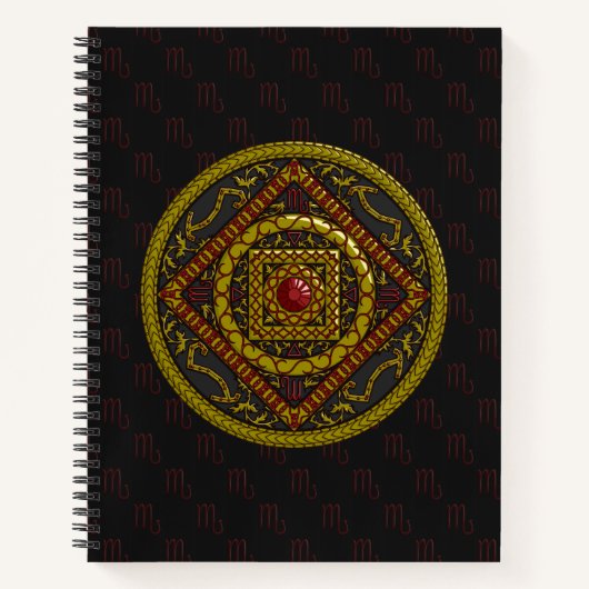 Scorpio Mandala Spiral Notebook Notizbuch (Vorderseite)