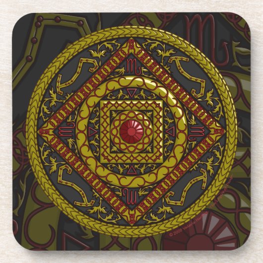 Scorpio Mandala Square Untersetzer (Vorderseite)