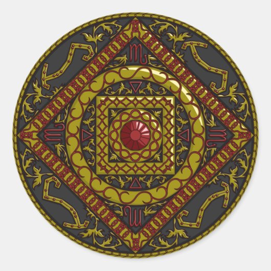Scorpio Mandala Sticker (Vorderseite)