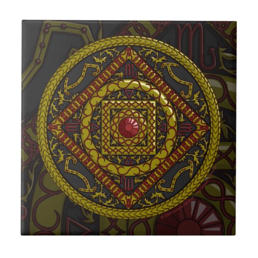 Scorpio Mandala Tile Fliese (Vorderseite)