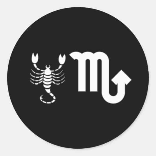 Scorpio mit Symbol Runder Aufkleber (Vorderseite)