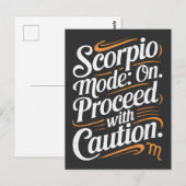 Scorpio-Modus: Ein. Fahren Sie mit Vorsicht funny Postkarte (Vorne/Hinten)