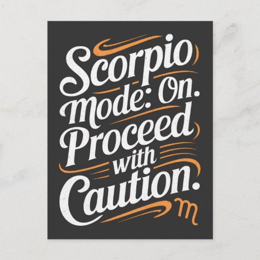 Scorpio-Modus: Ein. Fahren Sie mit Vorsicht funny Postkarte (Vorderseite)