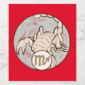 Scorpio Mucha Jugendstil Weinetikett (Einzelnes Label)