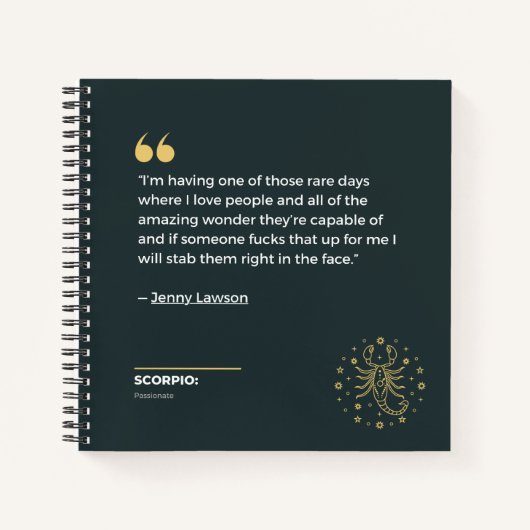 Scorpio notebook notizblock (Vorderseite)