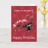 Scorpio October 24 to November 22 Card Karte (Gelbe Blume)