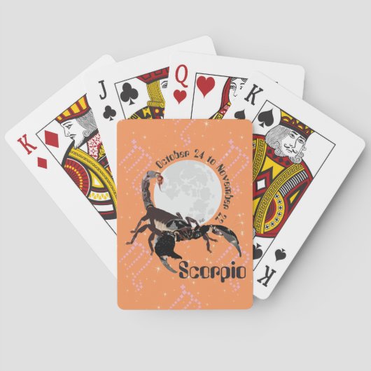 Scorpio October 24 to November 22 playing cards Spielkarten (Rückseite)
