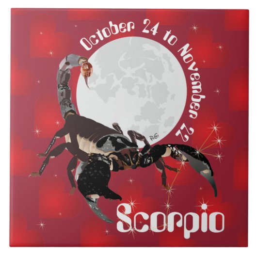 Scorpio October 24 to November 22 Tile Fliese (Vorderseite)