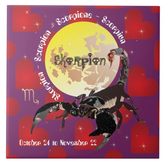 Scorpio October 24 to November 22 Tile Fliese (Vorderseite)