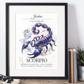 Scorpio Personalisiert Elegante Wasserfarben Poster