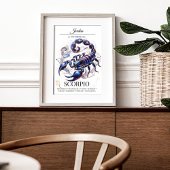 Scorpio Personalisiert Elegante Wasserfarben Poster