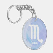 Scorpio Personalisiert Watercolor Zodiac Zeichen Schlüsselanhänger (Vorderseite links)