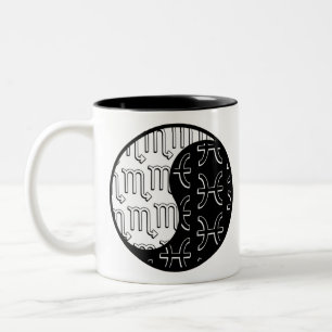 Scorpio Pisces yan yang zodiac-Paar Zweifarbige Tasse