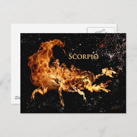 Scorpio Postkarte - Zodiakische Symbole (Vorne/Hinten)