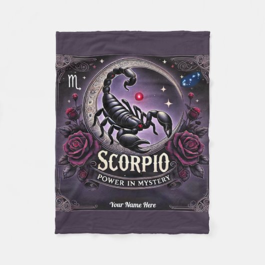 Scorpio "Power in Mystery" Fleece Blanket (Vorderseite)